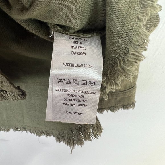 NWT Elan Studded Cotton Demi Jacket Olive Green Lightweight Size Medium M N2193 - Picture 11 of 16